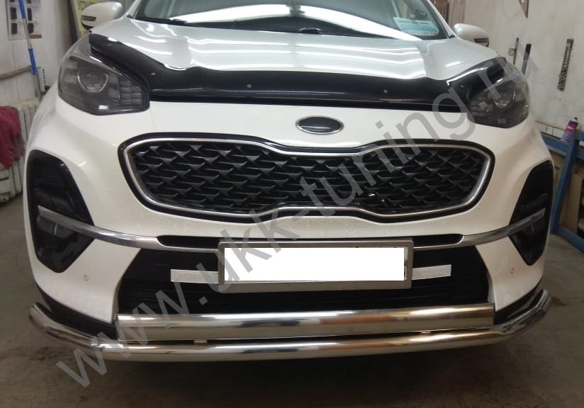 Защита переднего бампера двойная Kia Sportage с 2018-2020