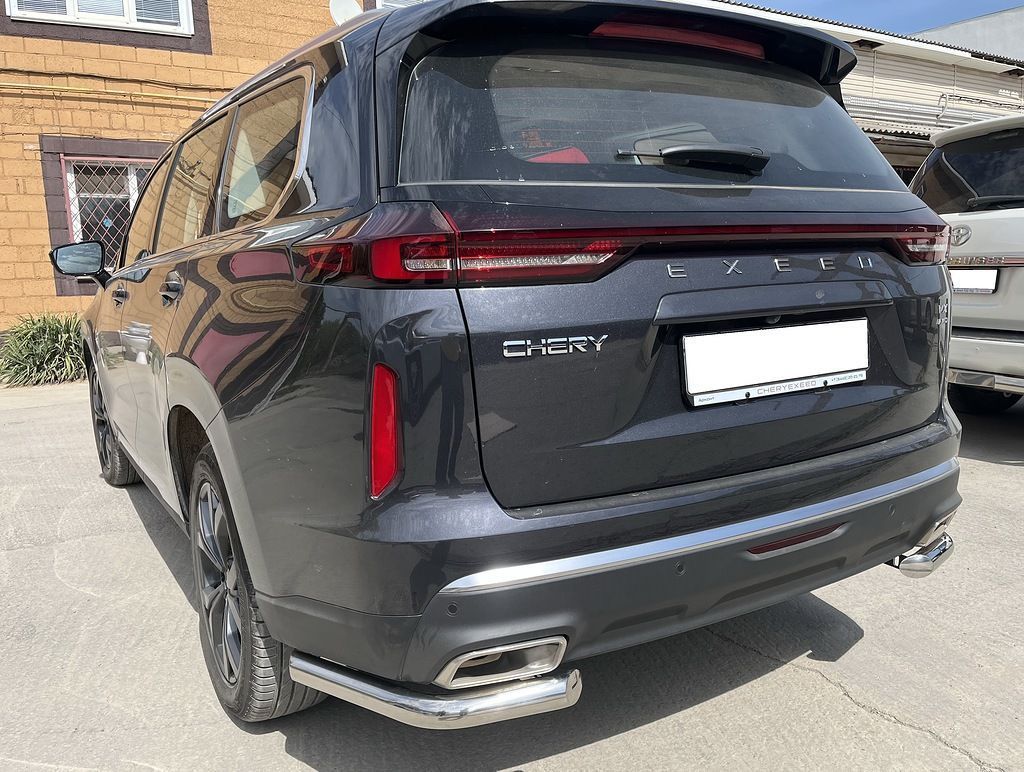 Защита заднего бампера Chery Exeed VX с 2022 угловая Защита заднего бампера Chery Exeed VX с 2022 угловая