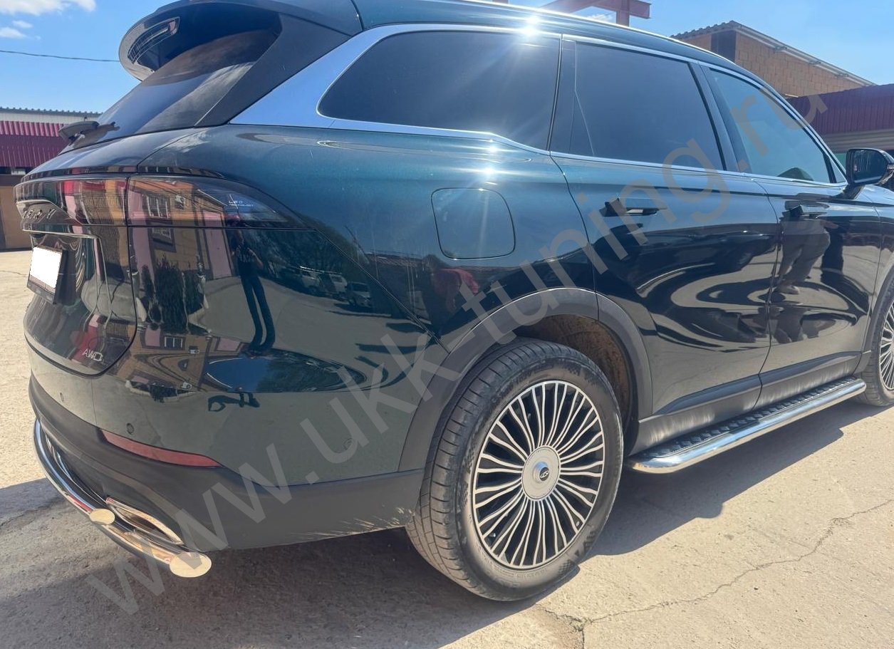 Боковые подножки Chery Tiggo 9 с 2024 с накладным листом