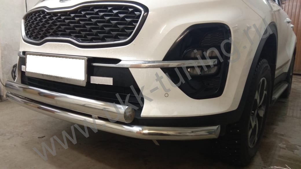 Защита переднего бампера двойная Kia Sportage с 2018-2020