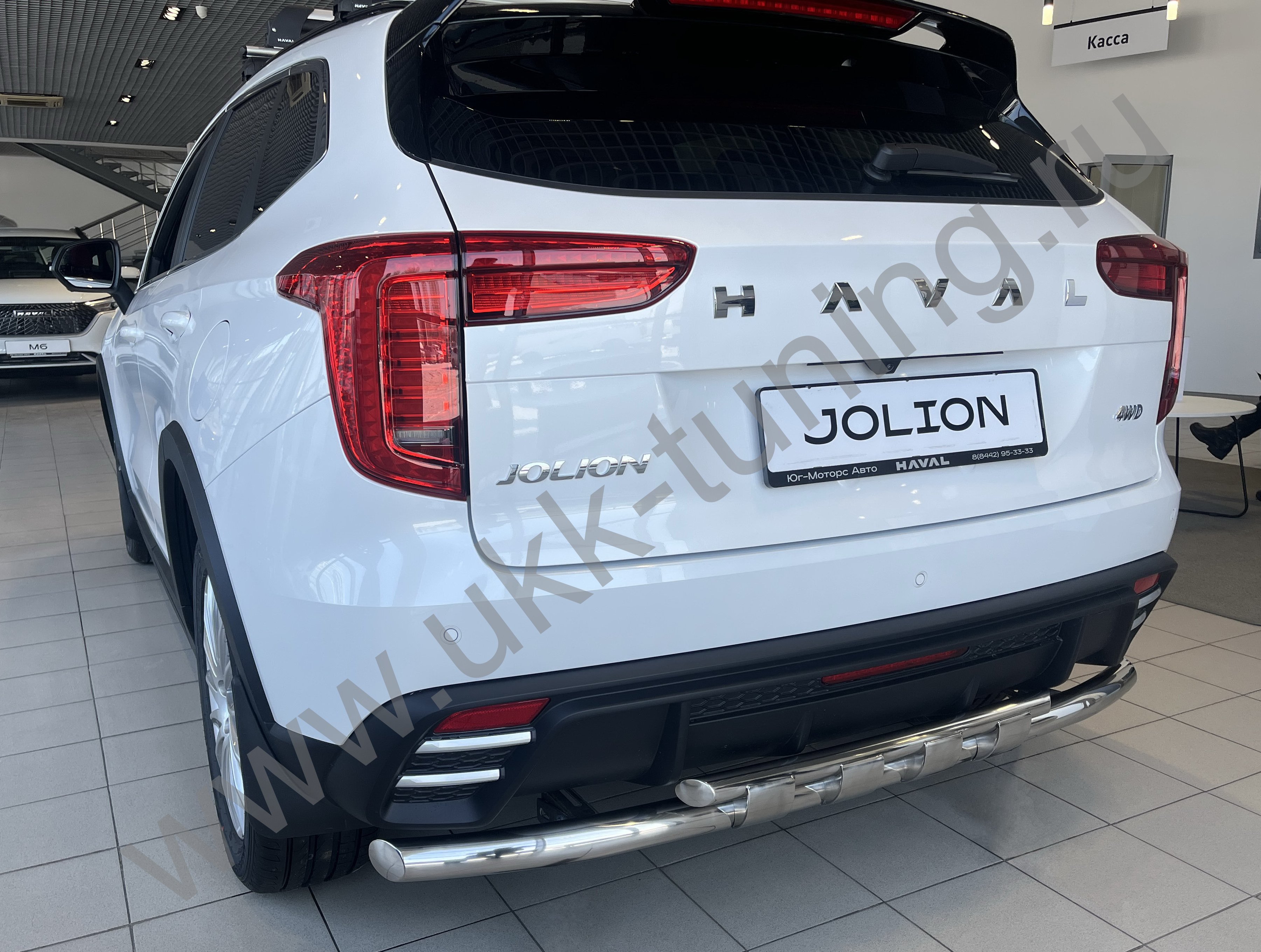 Защита заднего бампера двойная с перемычками Haval Jolion с 2024