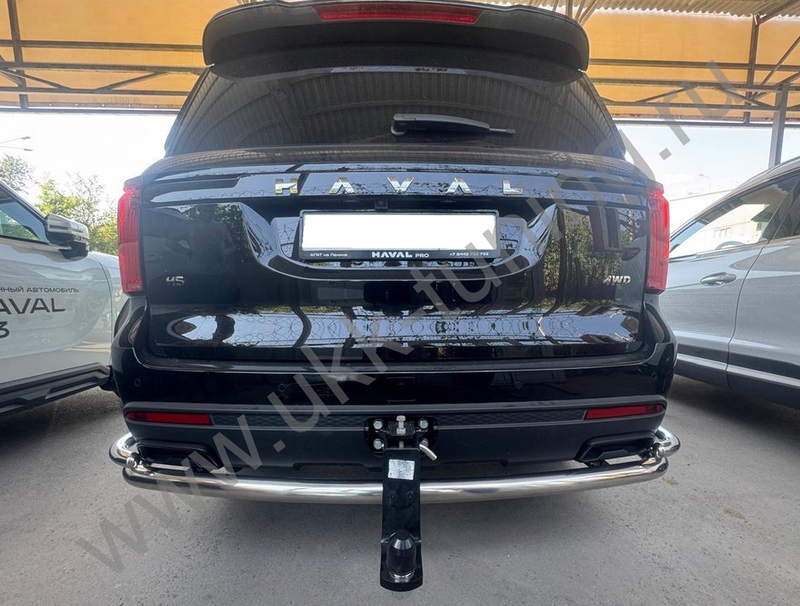 Защита заднего бампера угловая большая двойная Haval H5 с 2024