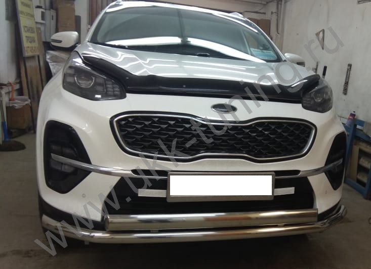 Защита переднего бампера двойная Kia Sportage с 2018-2020