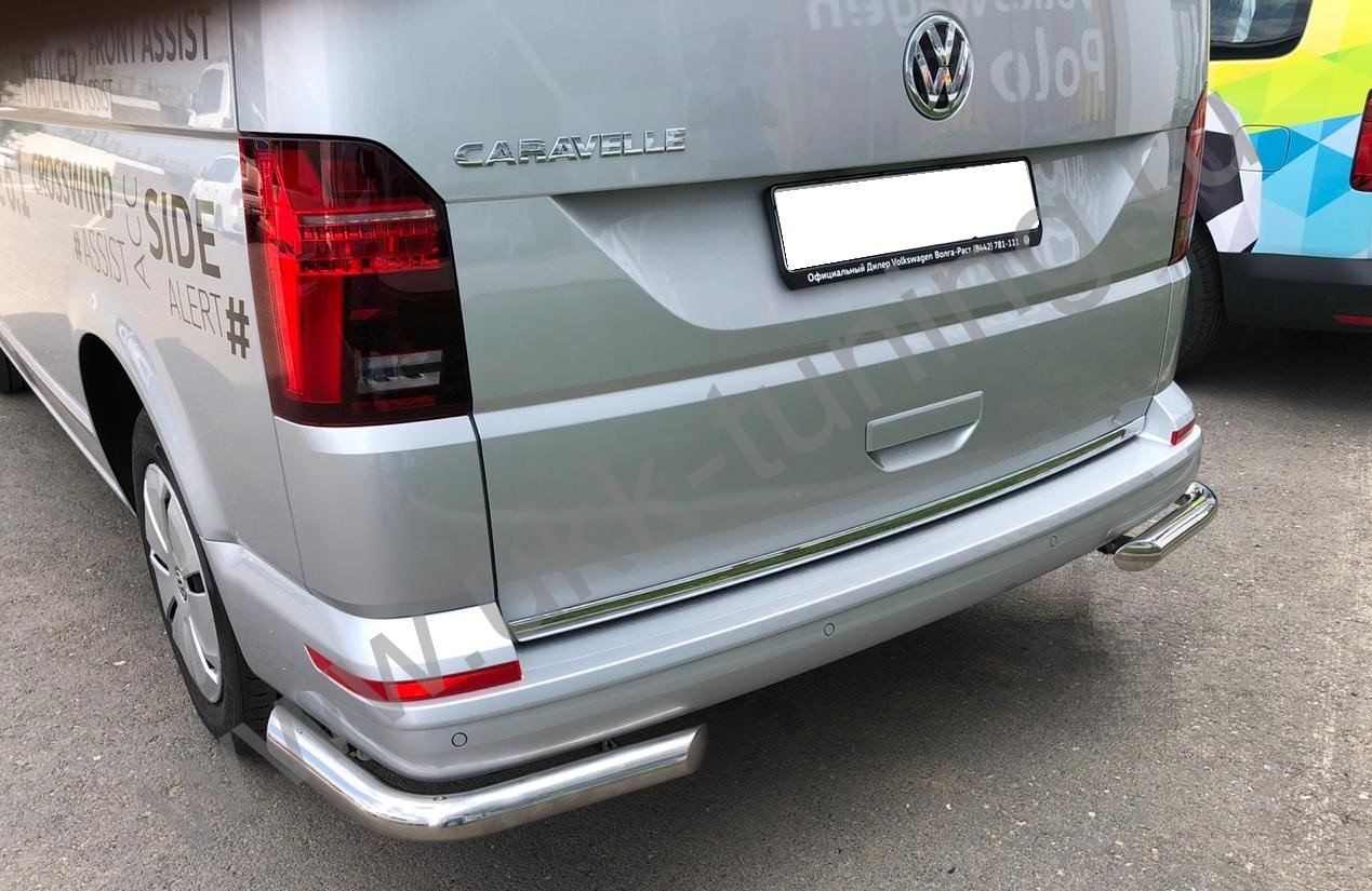 Защита заднего бампера угловая Volkswagen T6 с 2015-2021