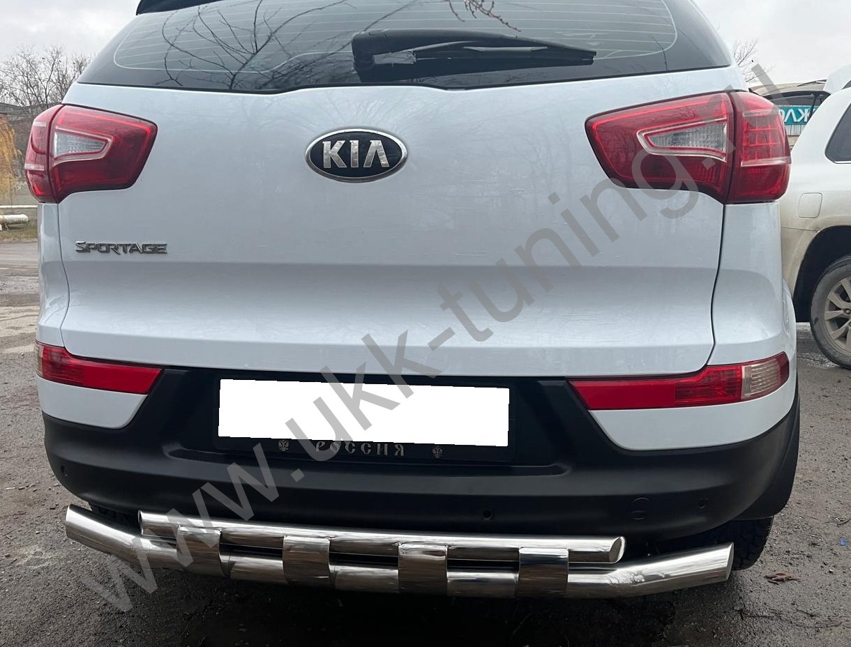 Защита заднего бампера двойная с перемычками Kia Sportage 3 с 2010-2015