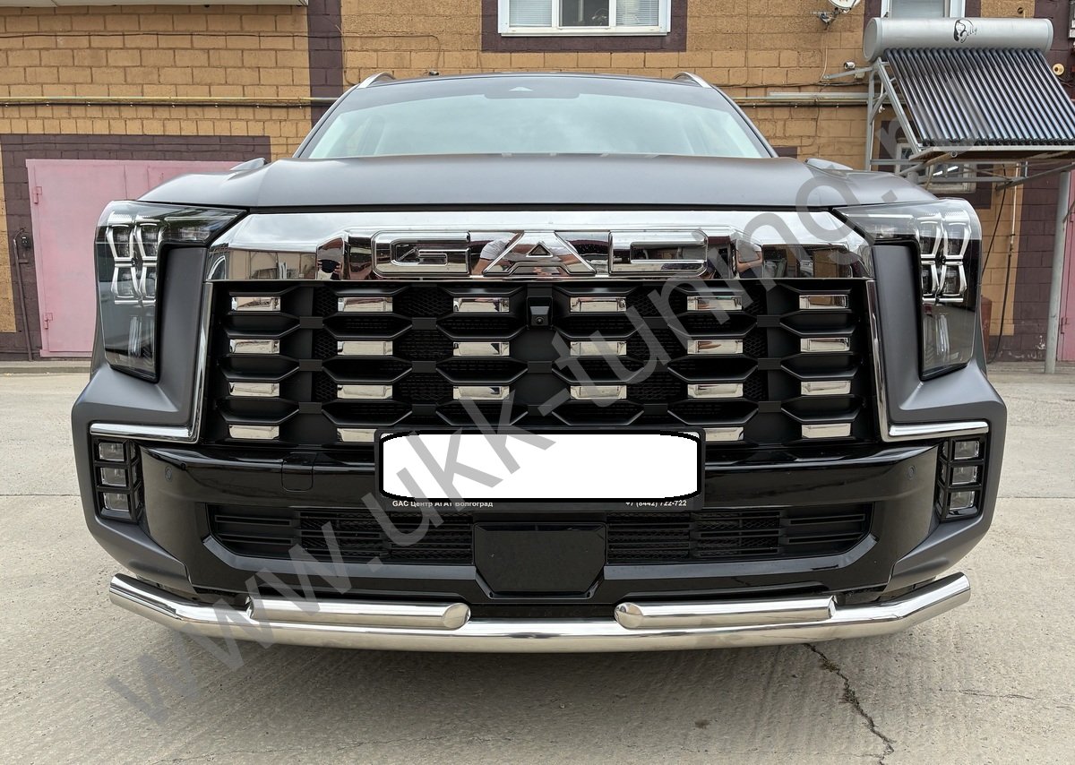 Защита переднего бампера двойная GAC GS8 с 2025