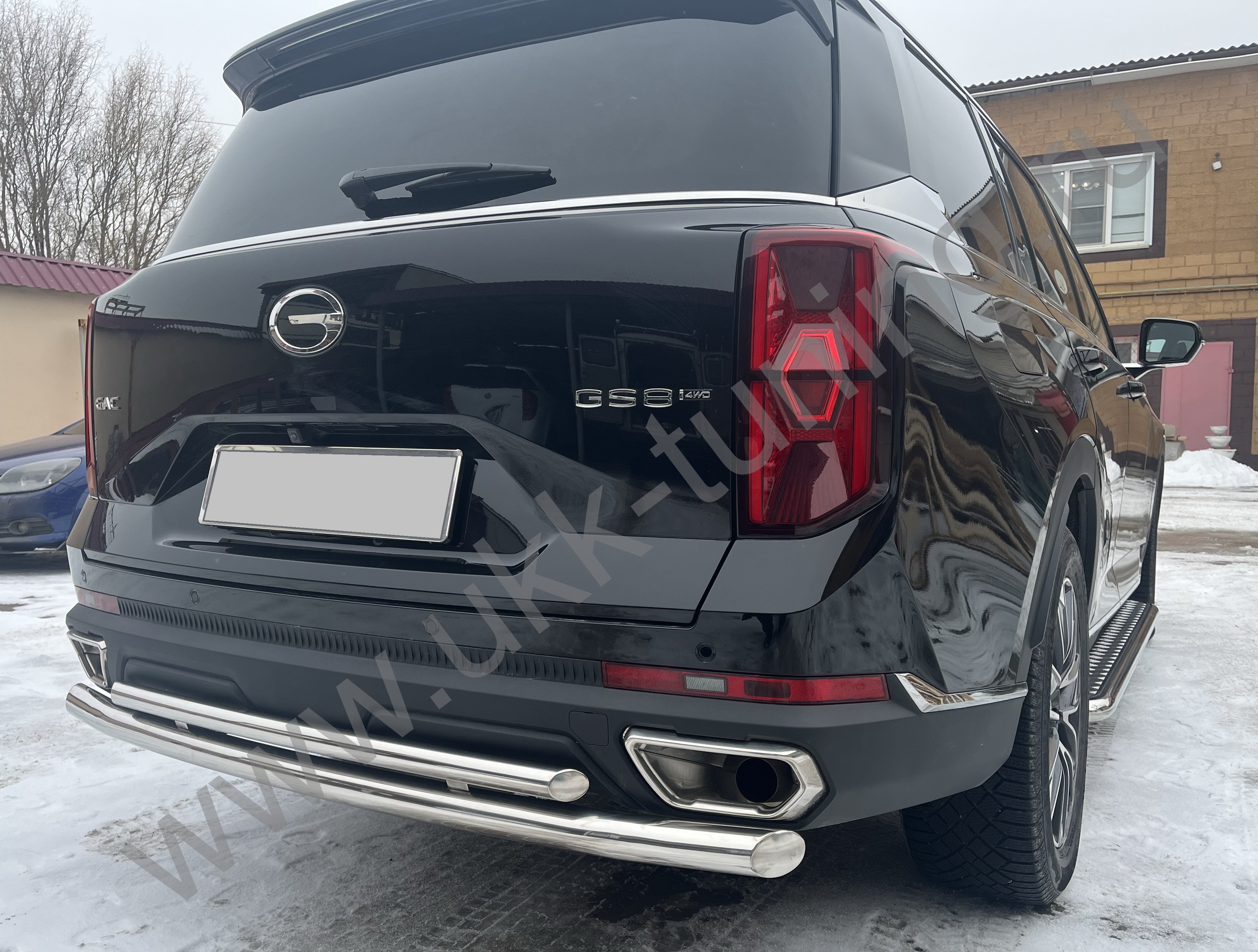Защита заднего бампера двойная GAC GS8 с 2023