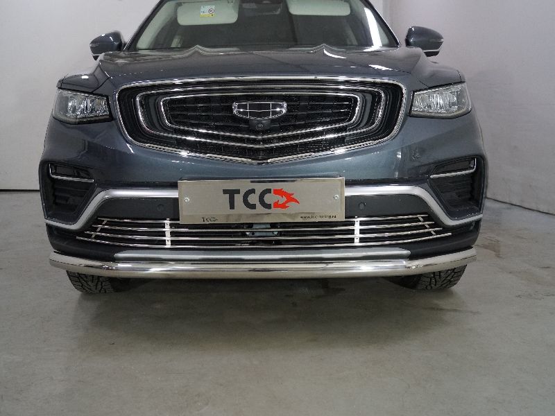 Решетка радиатора Geely Atlas Pro c 2021 12 мм (без круизконтроля)
