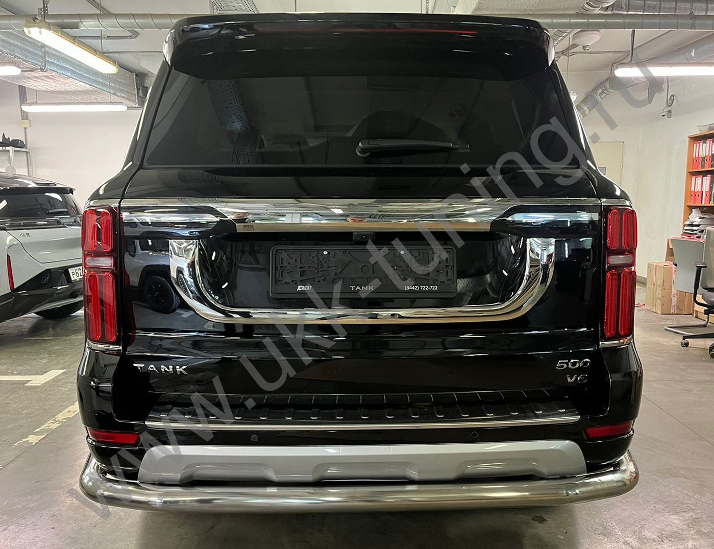 Защита заднего бампера угловая большая Tank 500 с 2023