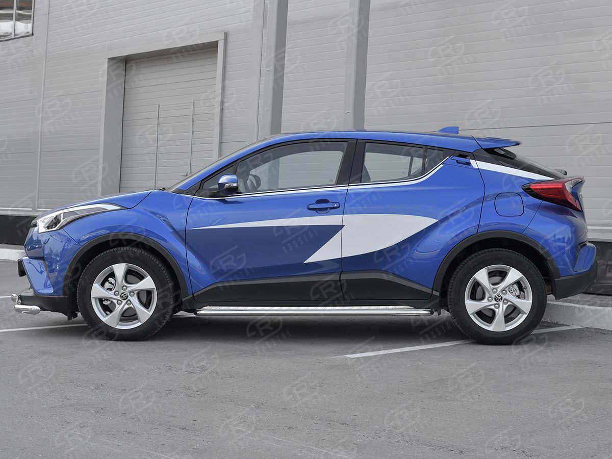TOYOTA C-HR 2018- Пороги труба d42 с листом (Лист алюм, профсталь) (вариант 2) TCHL-0030312 TOYOTA C-HR 2018- Пороги труба d42 с листом (Лист алюм, профсталь) (вариант 2) TCHL-0030312