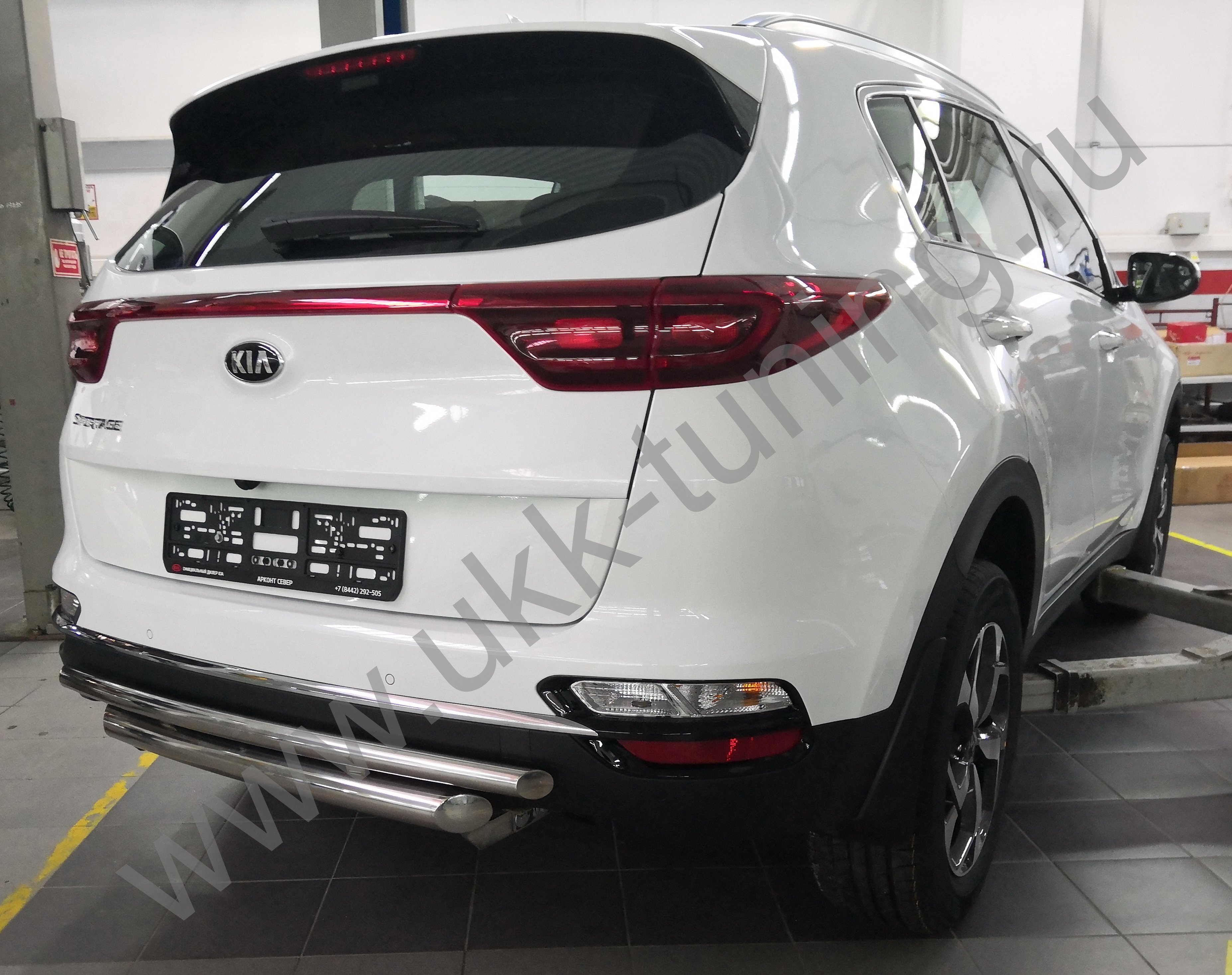 Защита заднего бампера двойная Kia Sportage с 2018-2020