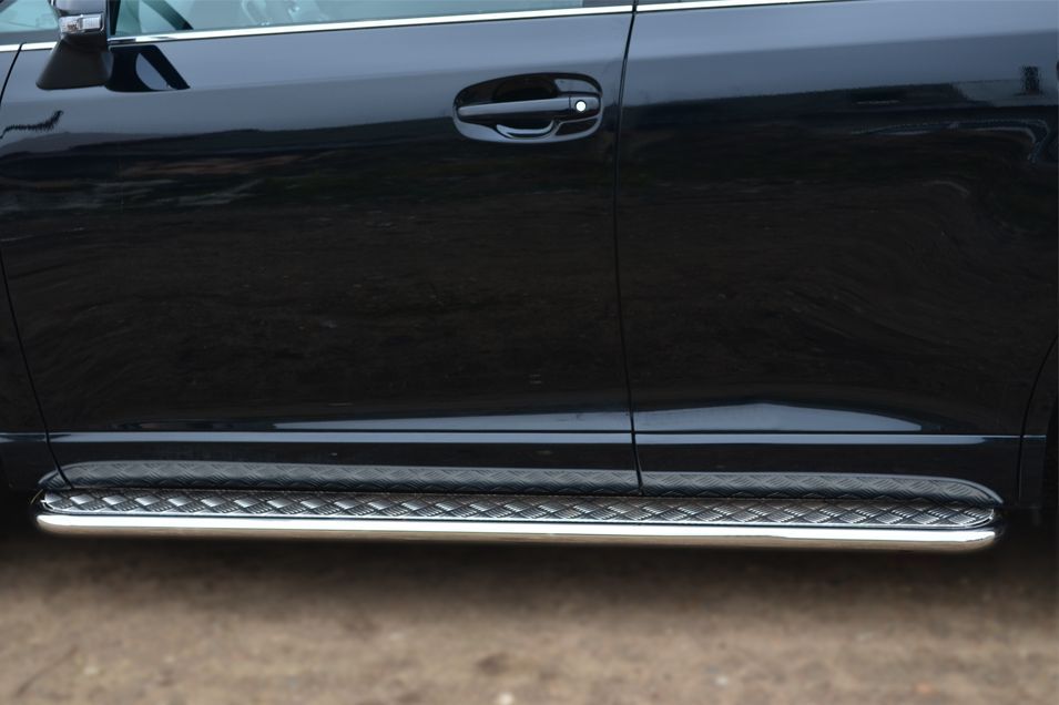 TOYOTA Venza 2013 Пороги труба d42 с листом (Лист алюм,профнерж)(Вариант1) TVL-001480 TOYOTA Venza 2013 Пороги труба d42 с листом (Лист алюм,профнерж)(Вариант1) TVL-001480