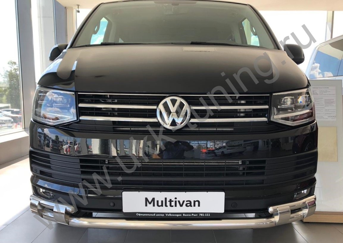 Защита переднего бампера двойная с перемычками Volkswagen T6 с 2015-2021