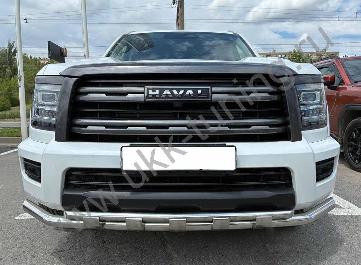 Защита передего бампера двойная с перемычками Haval H5 с 2024