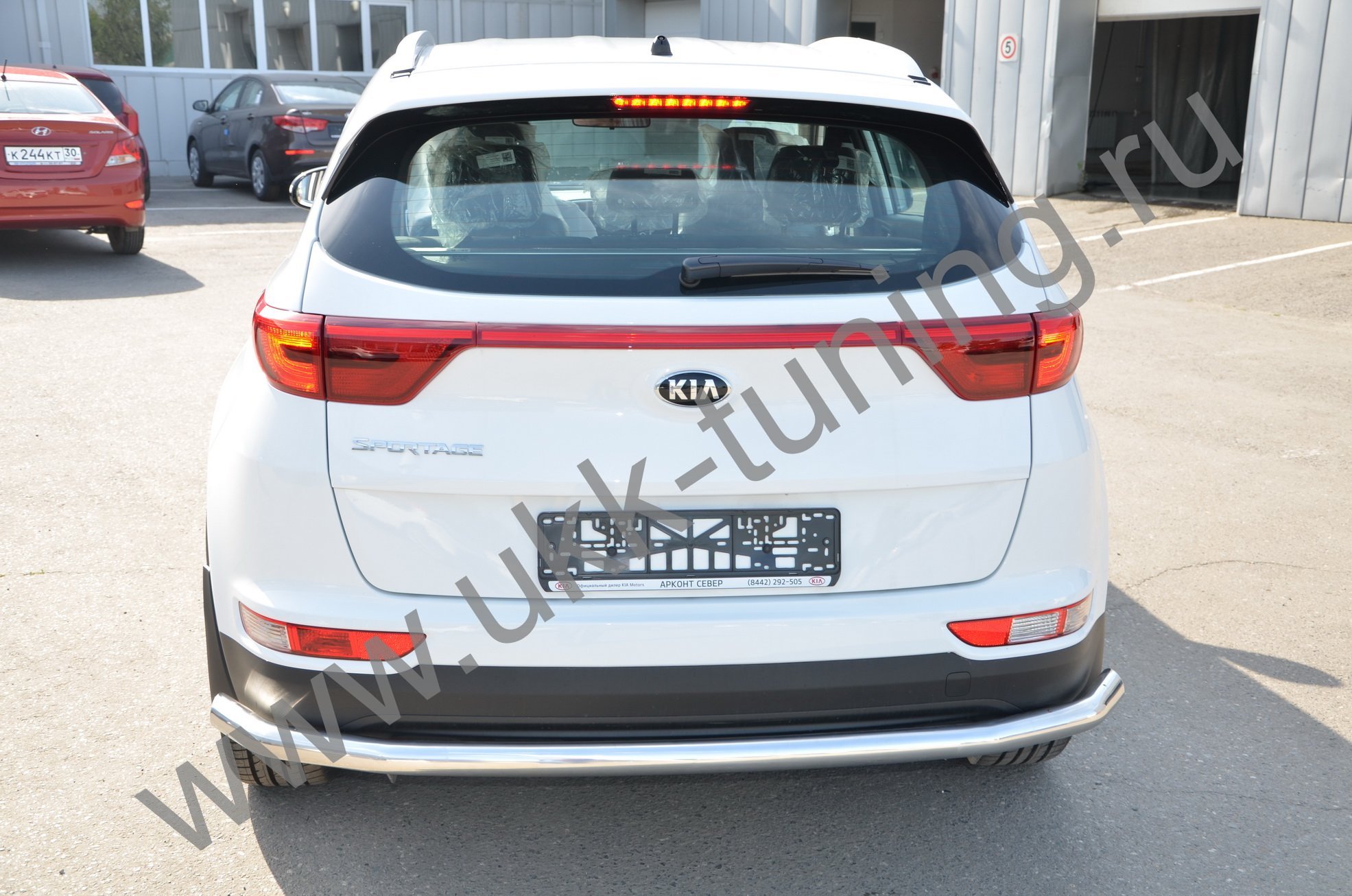Защита заднего бампера угловая большая Kia Sportage 4 с 2015-2018