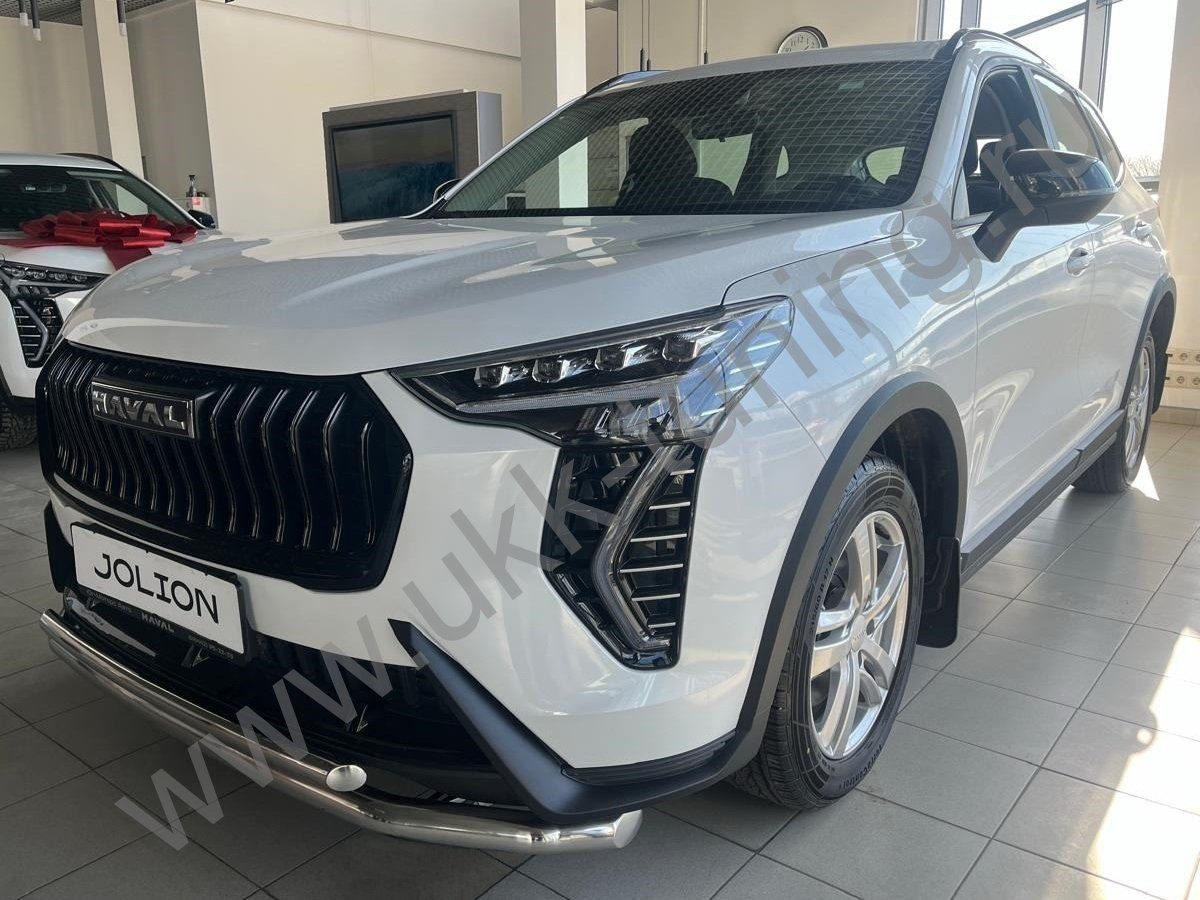 Защита переднего бампера двойная с подгибами Haval Jolion с 2024