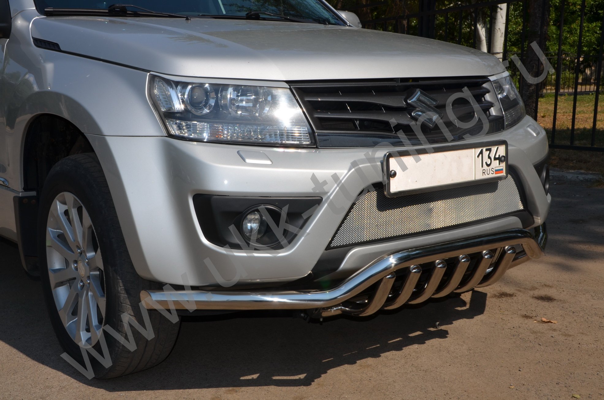 Защита переднего бампера волна+акула Suzuki Grand Vitara с 2013-2015