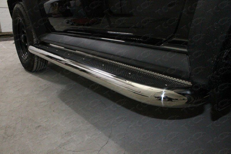 Боковые подножки Suzuki Jimny c 2019 с площадкой (нерж. лист) 60,3 мм