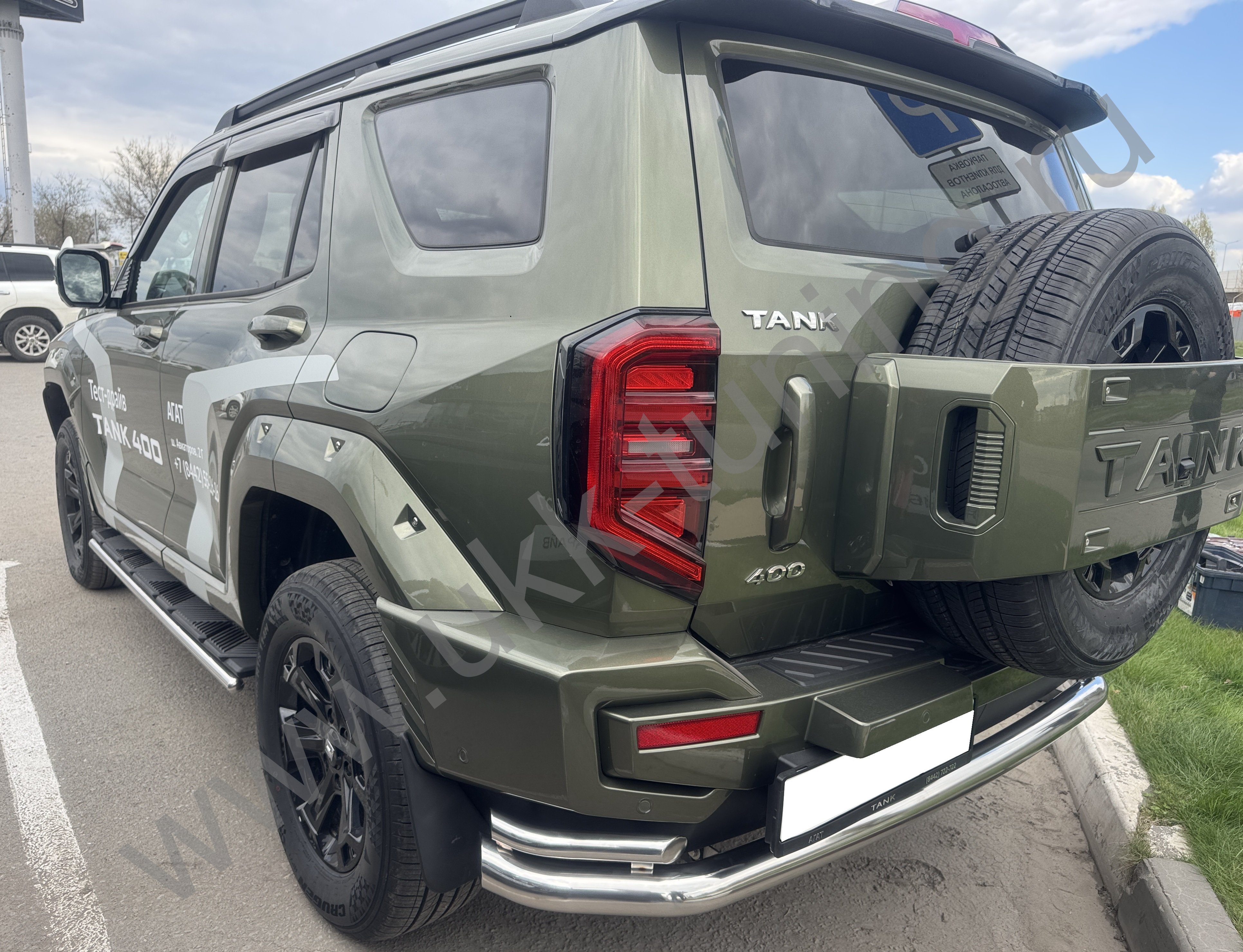 Защита заднего бампера угловая большая двойная Tank 400 с 2023