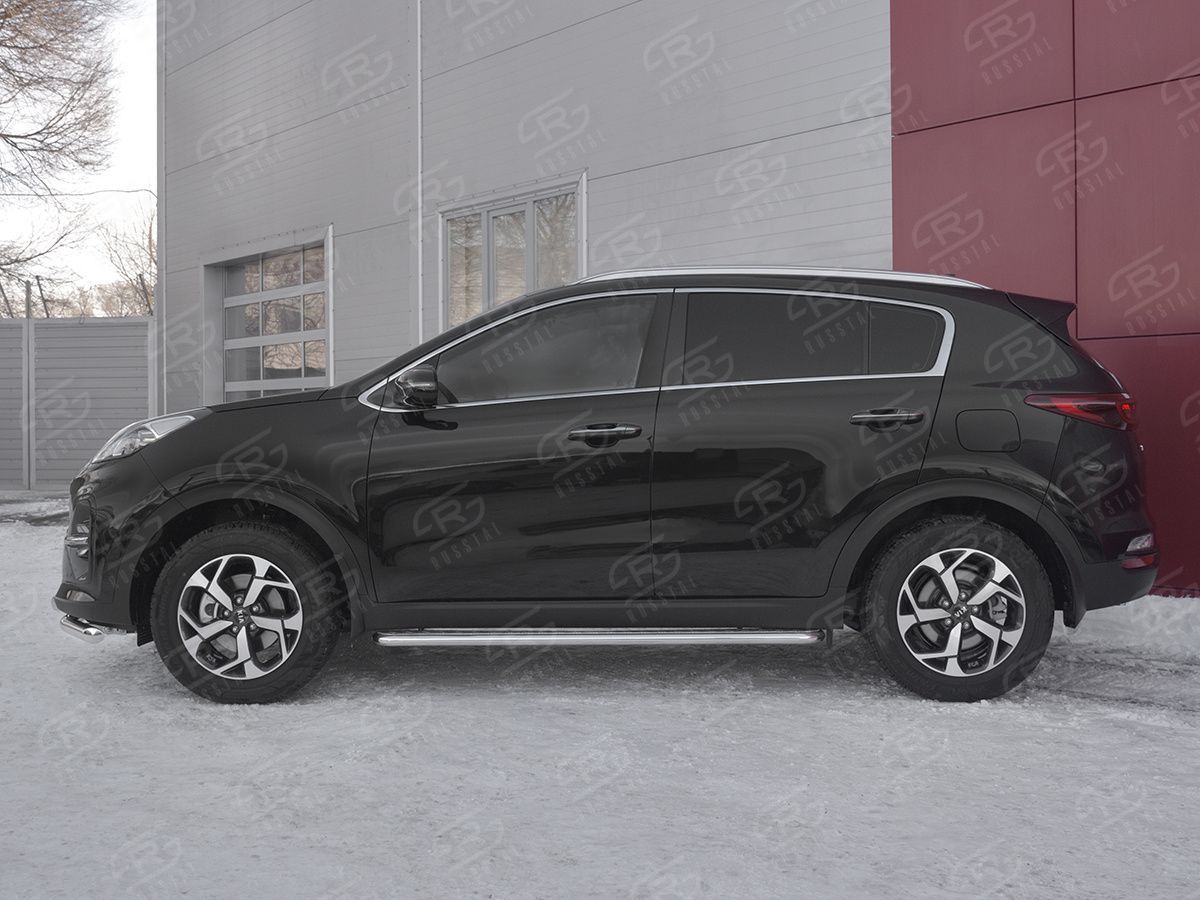 KIA SPORTAGE 2018- Пороги труба  d42 С листом (Лист нерж, проф нерж)(Вариант3) KSL-0031913 KIA SPORTAGE 2018- Пороги труба  d42 С листом (Лист нерж, проф нерж)(Вариант3) KSL-0031913