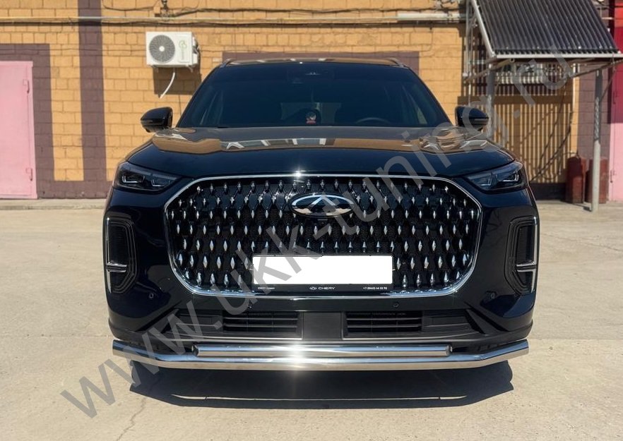 Защита переднего бампера двойная Chery Tiggo 9 с 2024