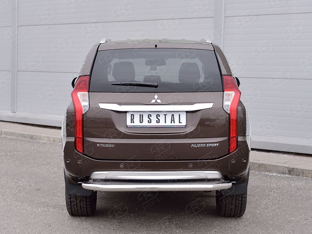 MITSUBISHI PAJERO SPORT 2016 Защита заднего бампера d63 с листом (Лист нерж, проф нерж)(вариант 3) MPJSZ-0024873 MITSUBISHI PAJERO SPORT 2016 Защита заднего бампера d63 с листом (Лист нерж, проф нерж)(вариант 3) MPJSZ-0024873