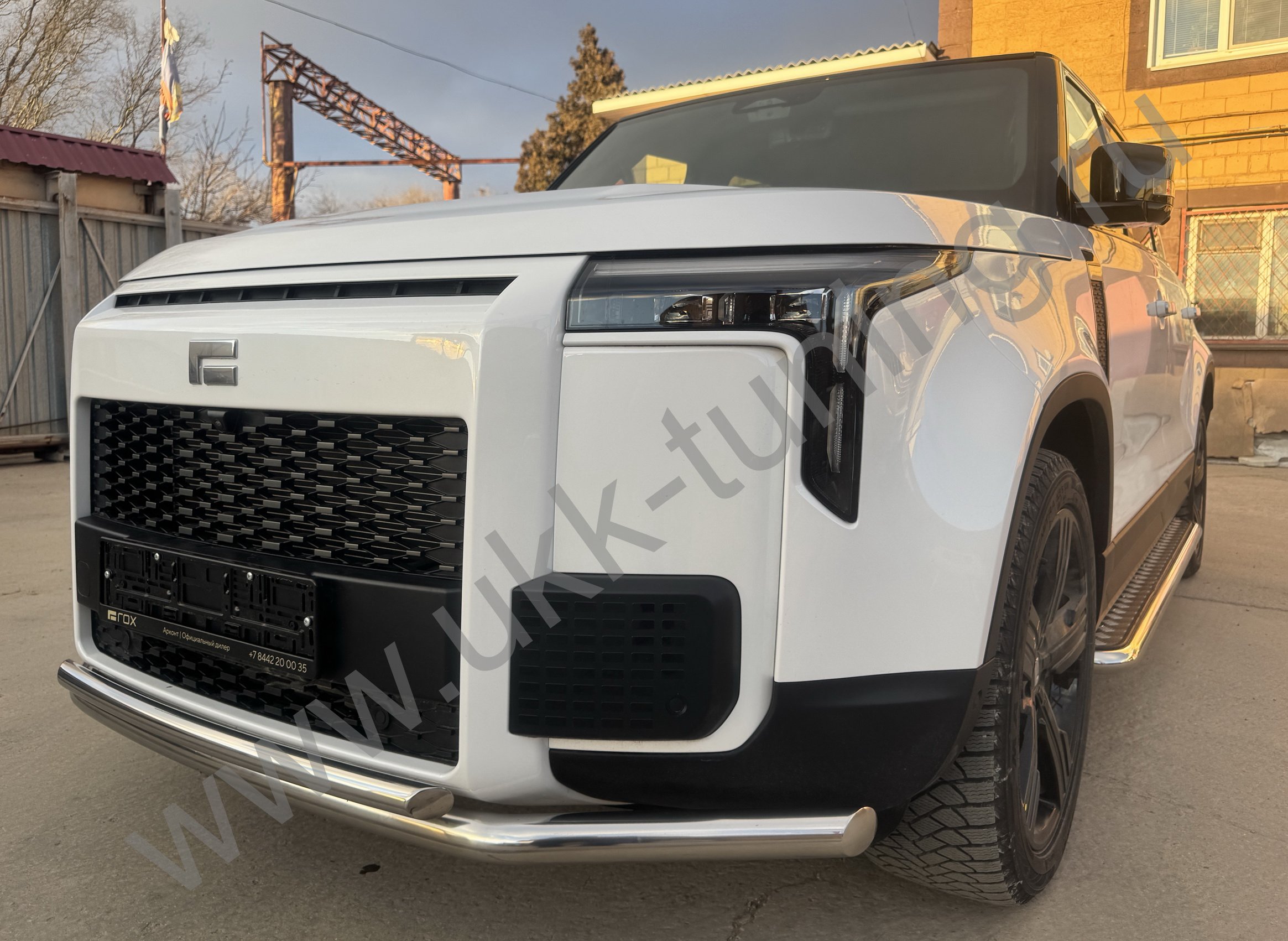 Защита переднего бампера двойная ROX 01