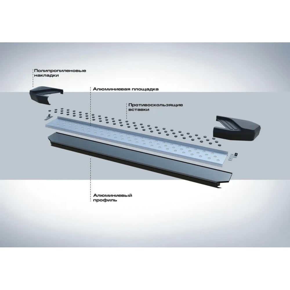 Боковые подножки Haval F7 с 2024 площадка Bmw-Style