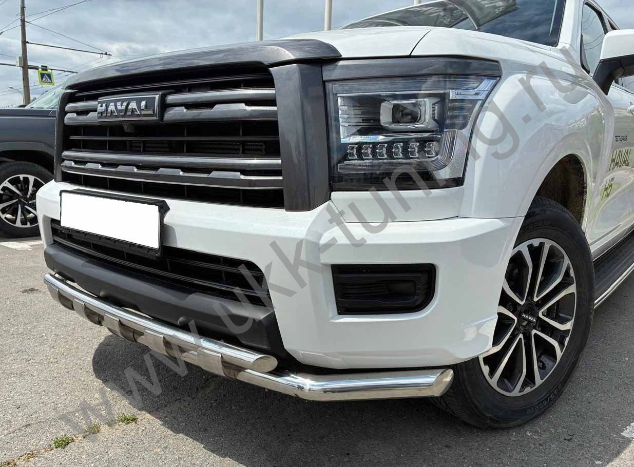 Защита передего бампера двойная с перемычками Haval H5 с 2024