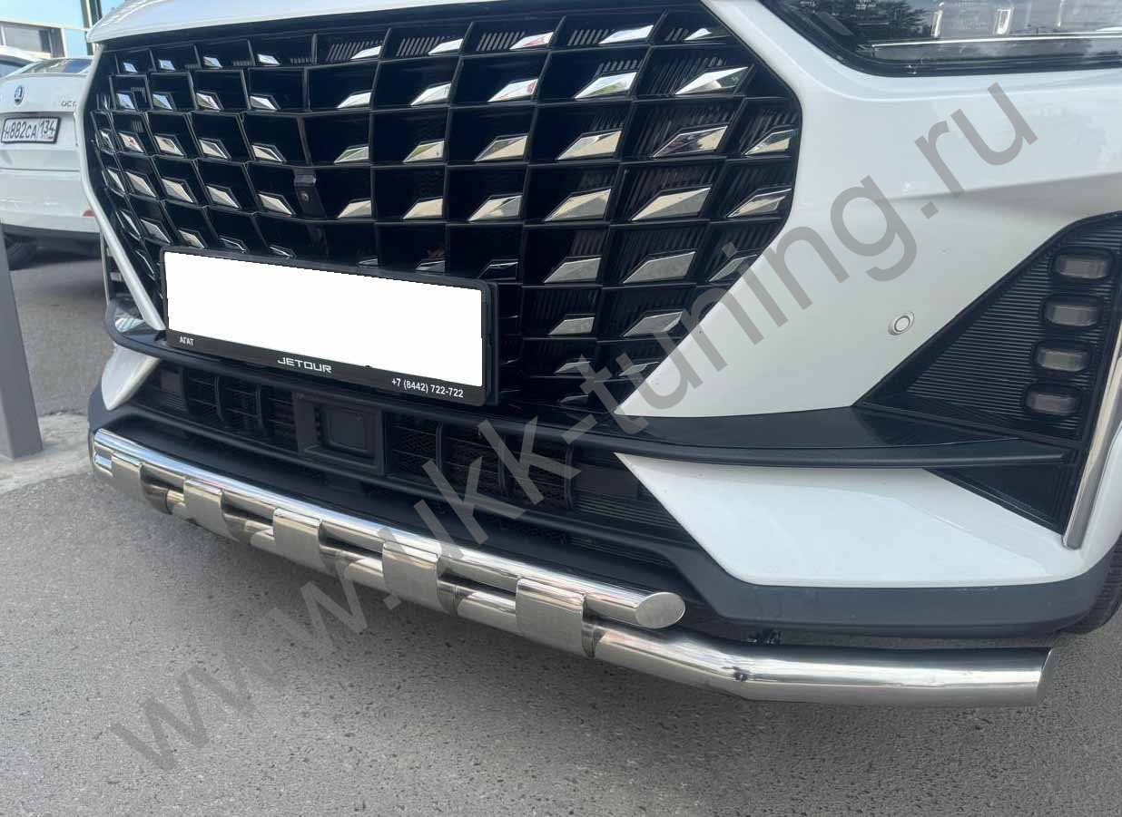 Защита переднего бампера двойная с перемычками Jetour X70 Plus с 2023