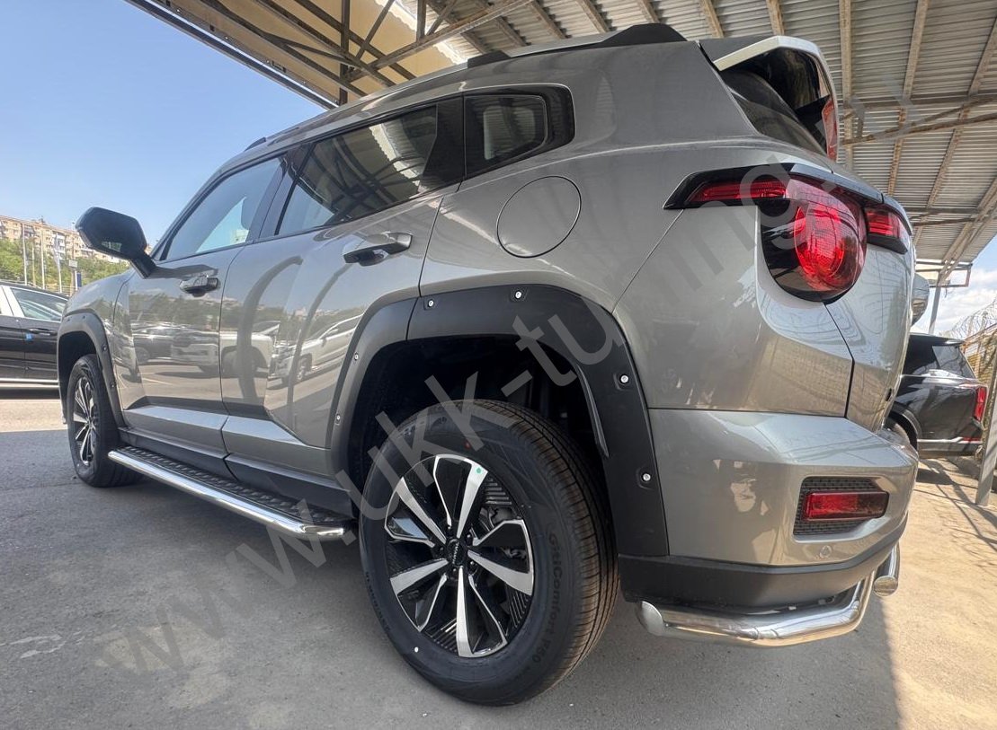 Защита заднего бампера угловая большая двойная Haval H7 с 2025