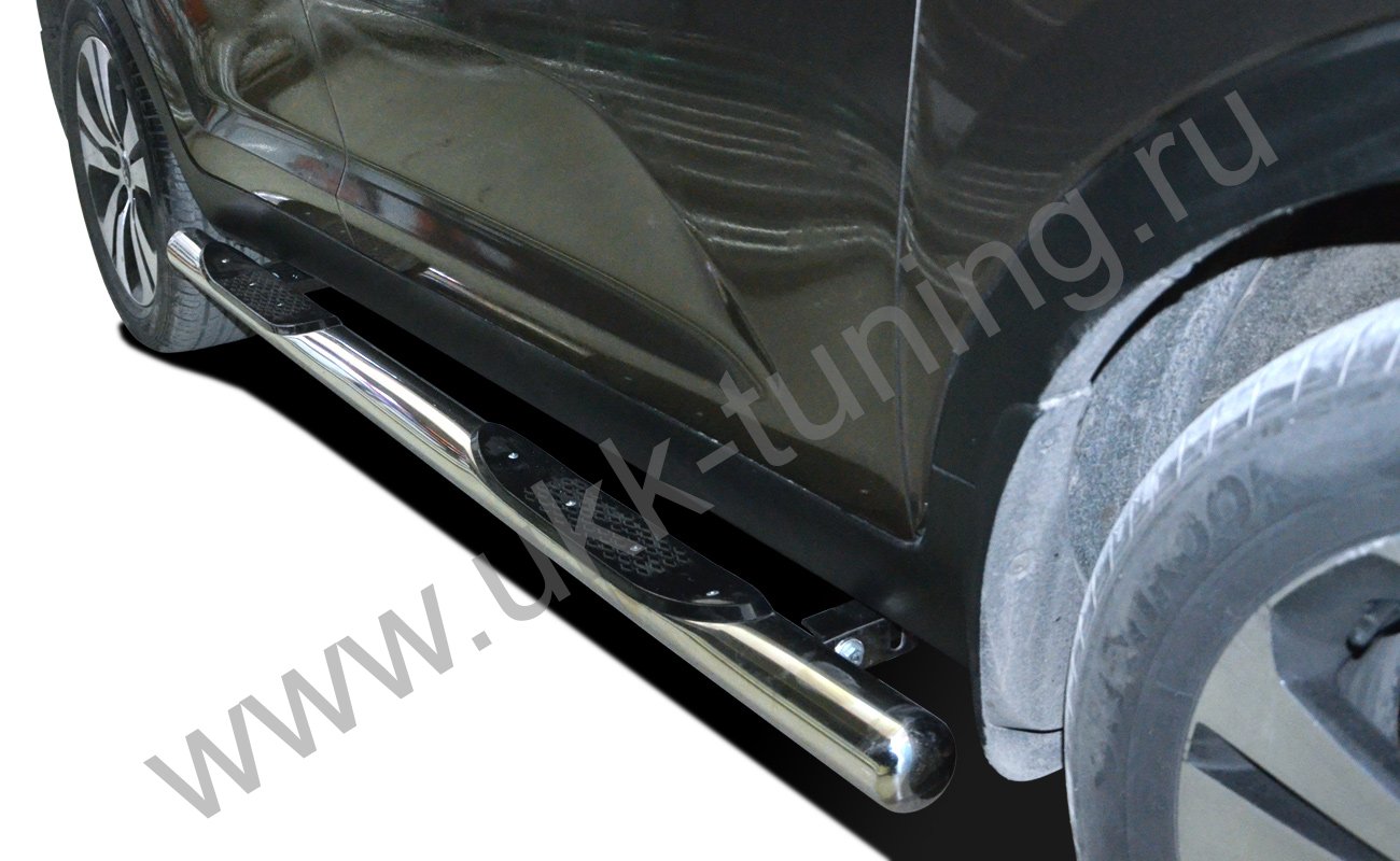 Боковые подножки Kia Sportage 3 с 2010-2015 труба с проступью