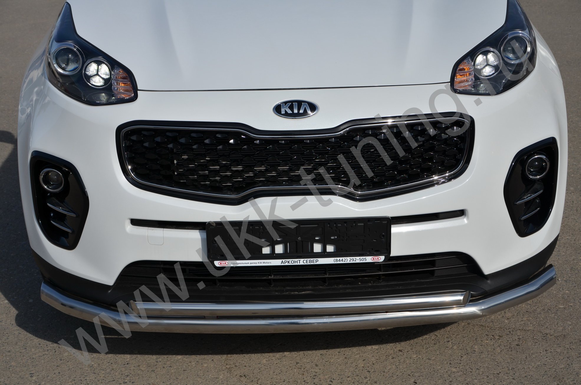 Защита переднего бампера двойная Kia Sportage 4 с 2015-2018