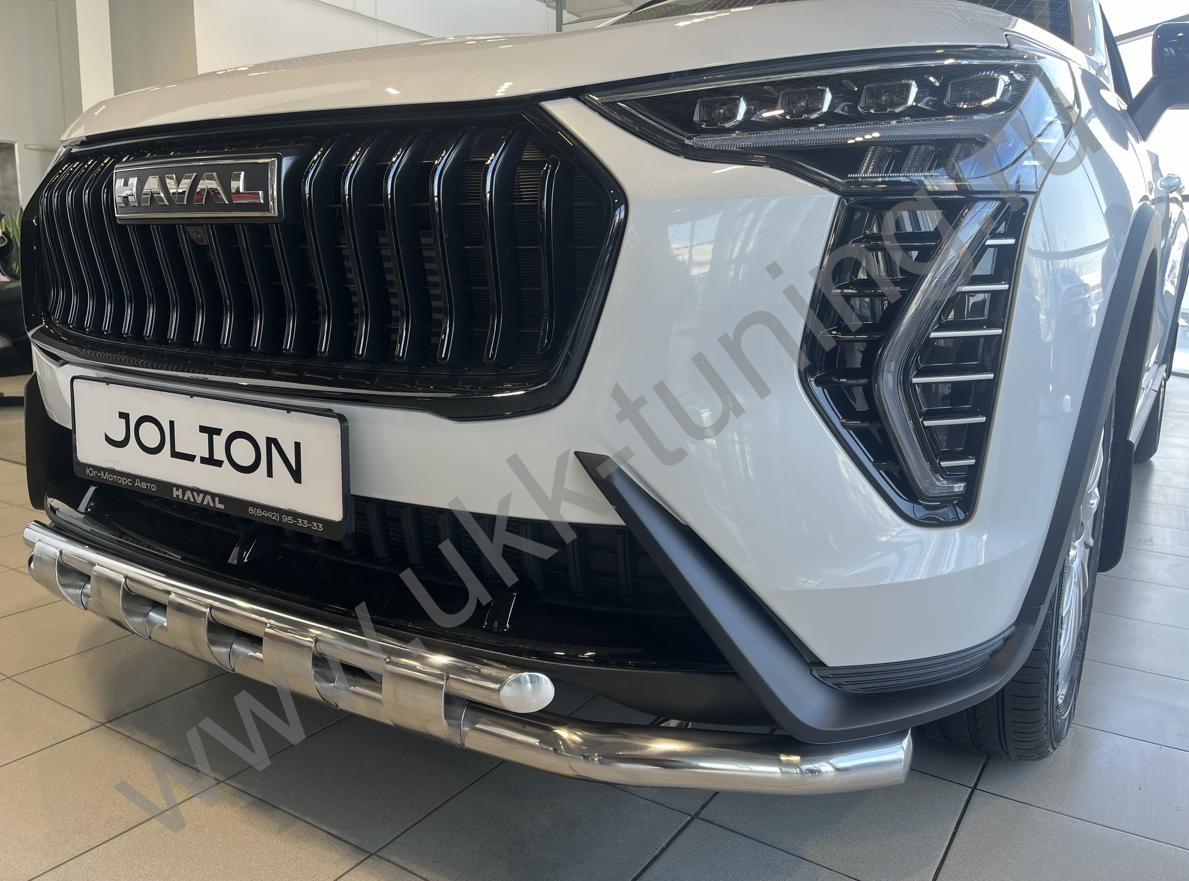 Защита переднего бампера двойная с перемычками Haval Jolion с 2024