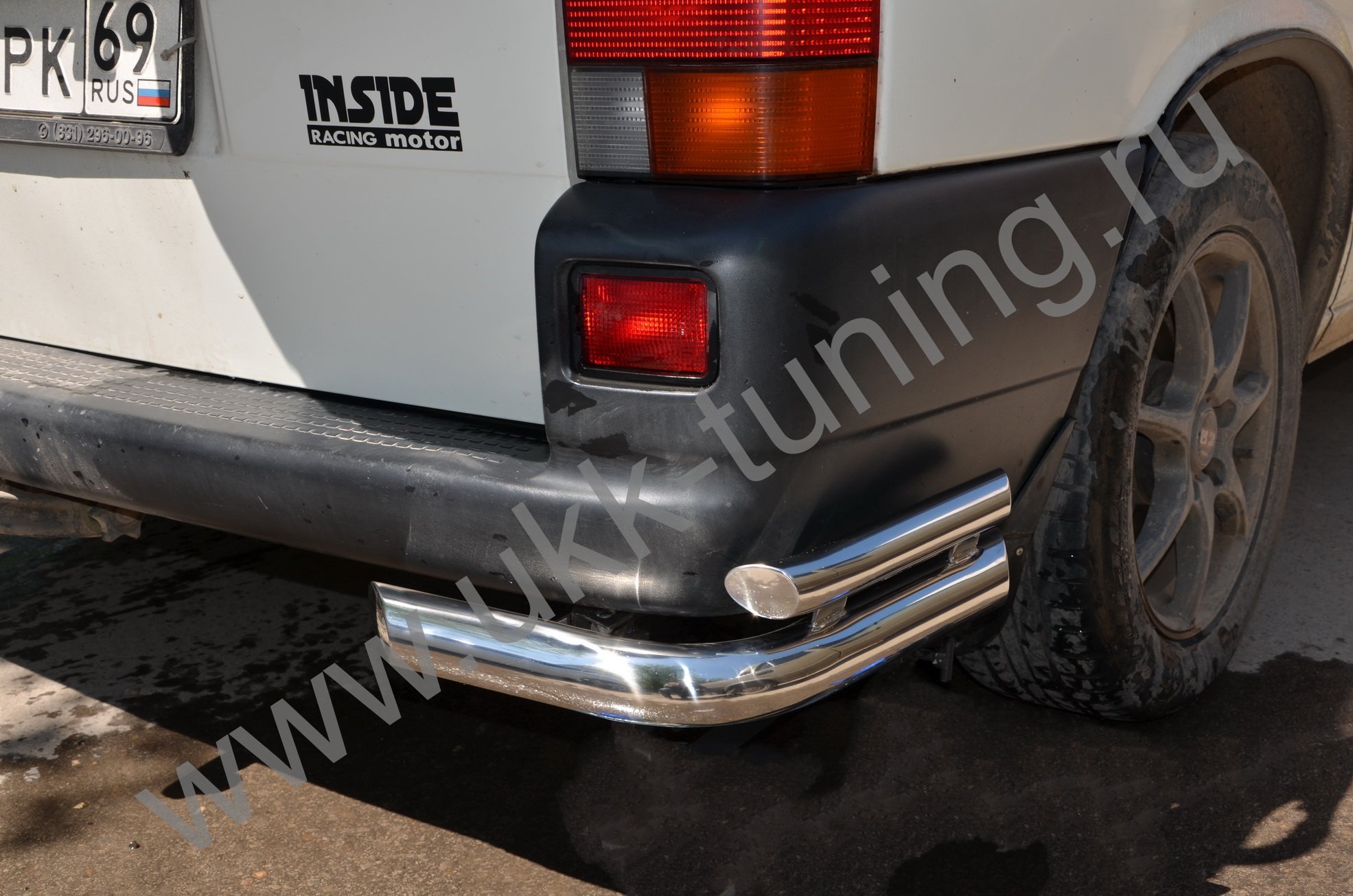 Защита заднего бампера угловая двойная Volkswagen T5 с 2003-2009