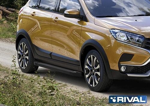 Боковые подножки Lada Xray Cross с 2018 площадка Black