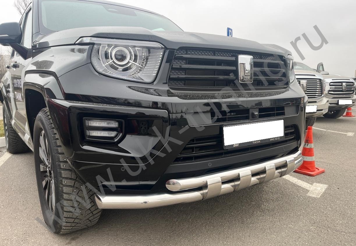 Защита переднего бампера двойная с перемычками Tank 700 с 2024