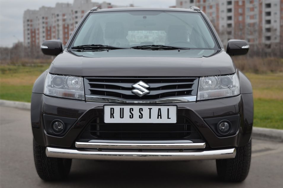 SUZUKI Grand Vitara 5 дв 2012-2016 Защита переднего бампера d76/42 (дуга) SVZ-001092