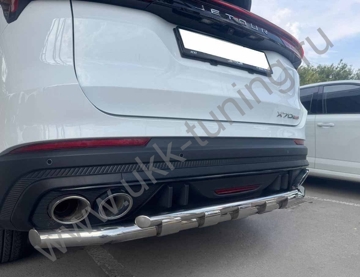 Защита заднего бампера двойная с перемычками Jetour X70 Plus с 2023