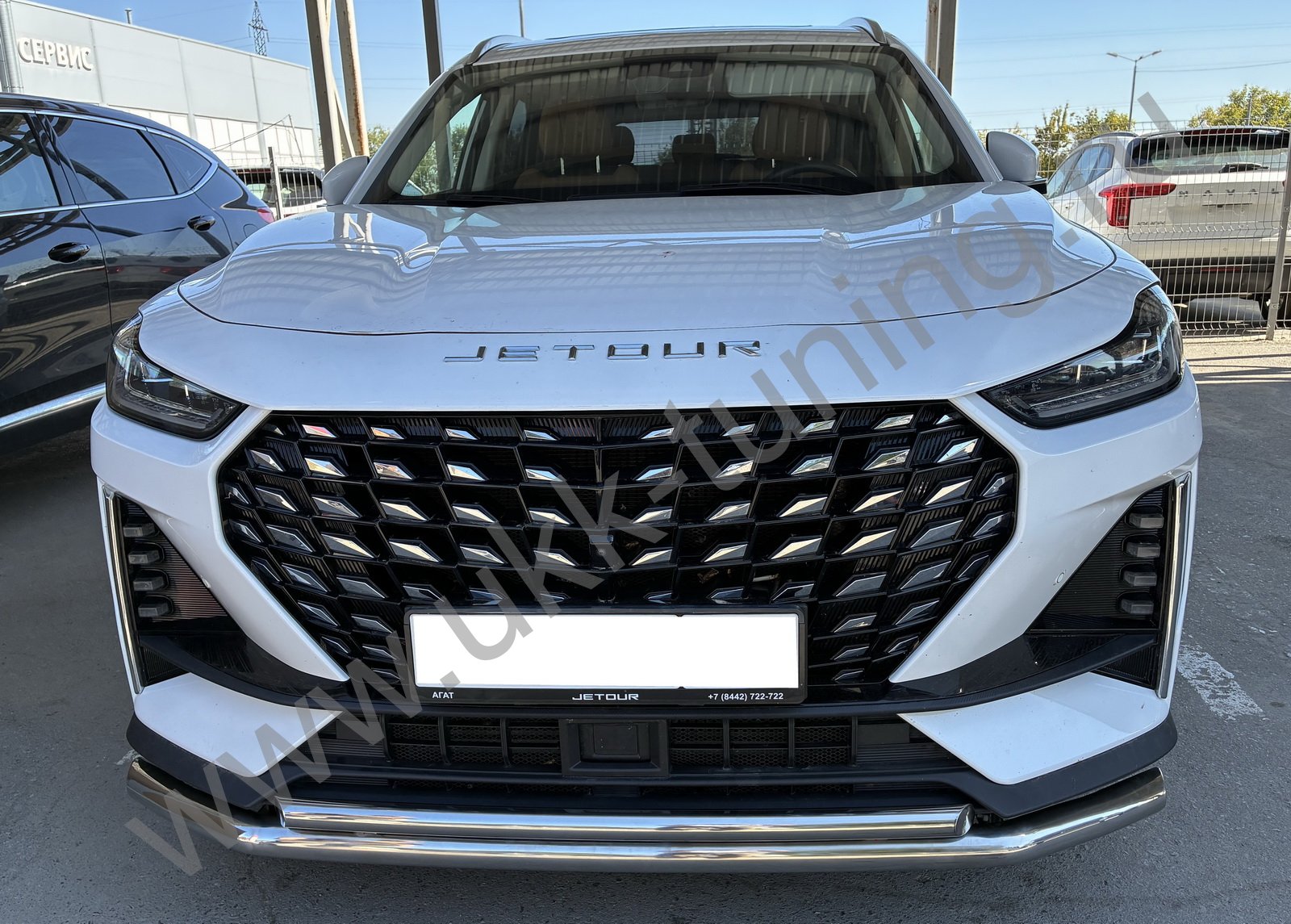 Защита переднего бампера двойная Jetour X70 Plus с 2023