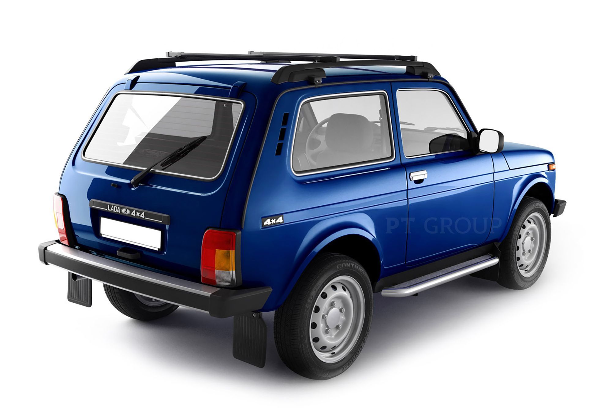 Рейлинги Lada Niva 2121 с 1993 "усиленные" с поперечинами (черные)