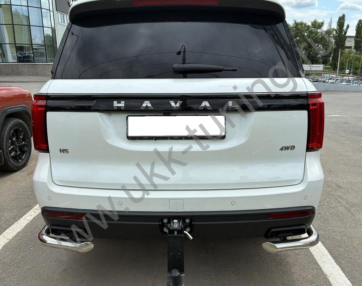 Защита заднего бампера угловая Haval H5 с 2024