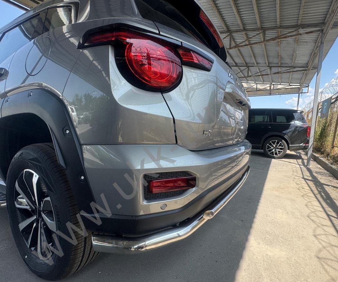 Защита заднего бампера угловая большая двойная Haval H7 с 2025