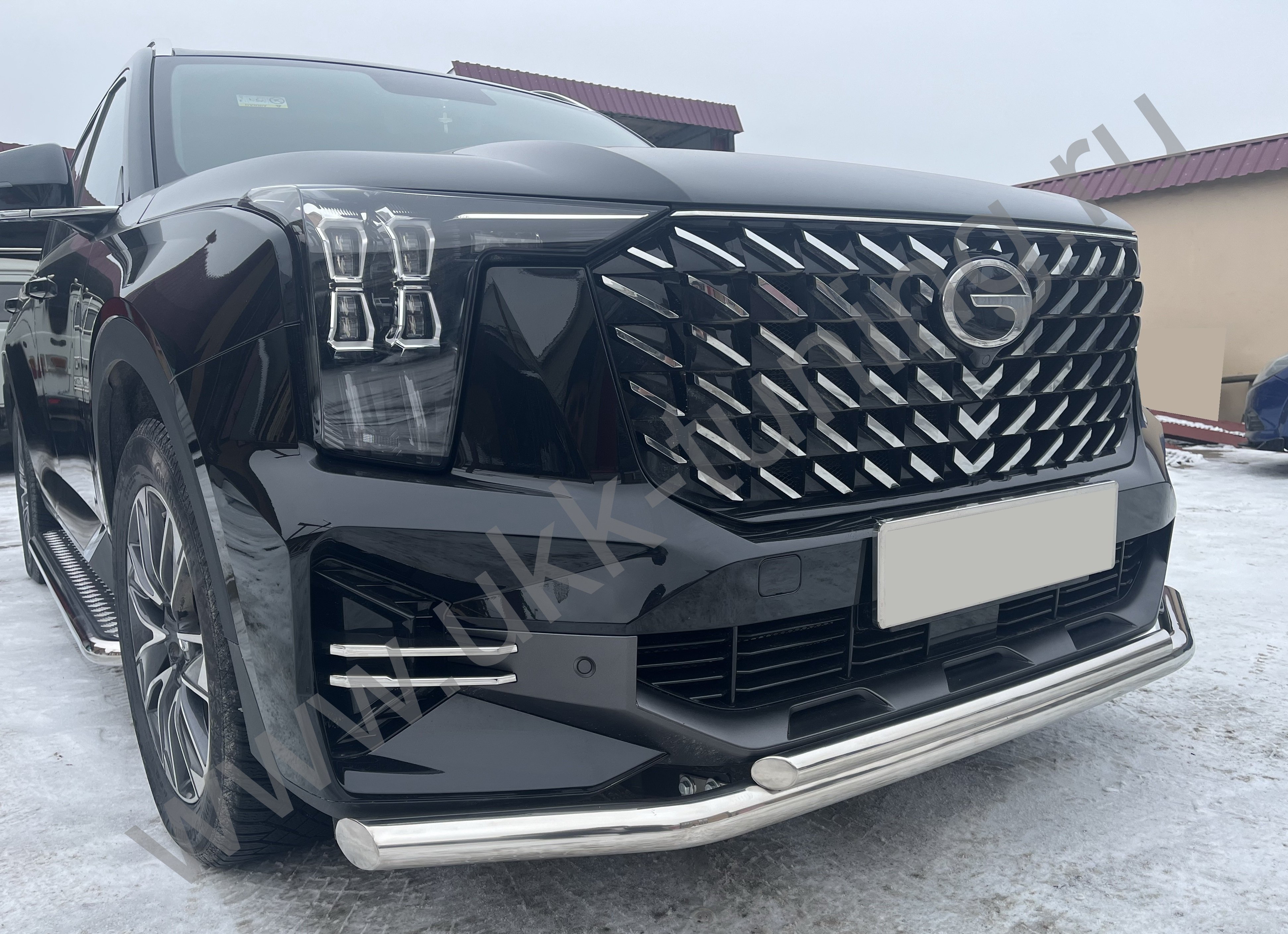 Защита переднего бампера двойная GAC GS8 с 2023