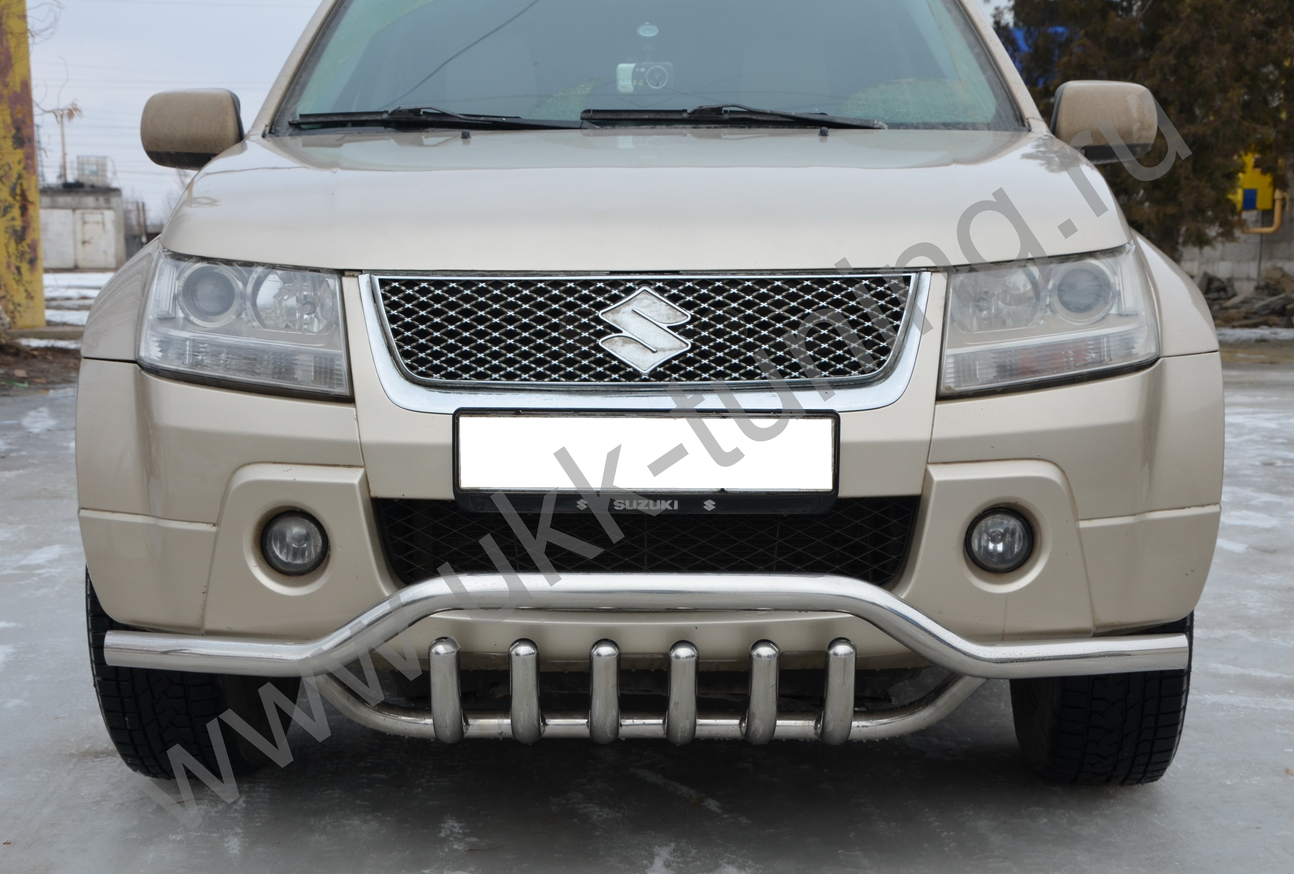 Защита переднего бампера волна+акула Suzuki Grand Vitara с 2005-2012