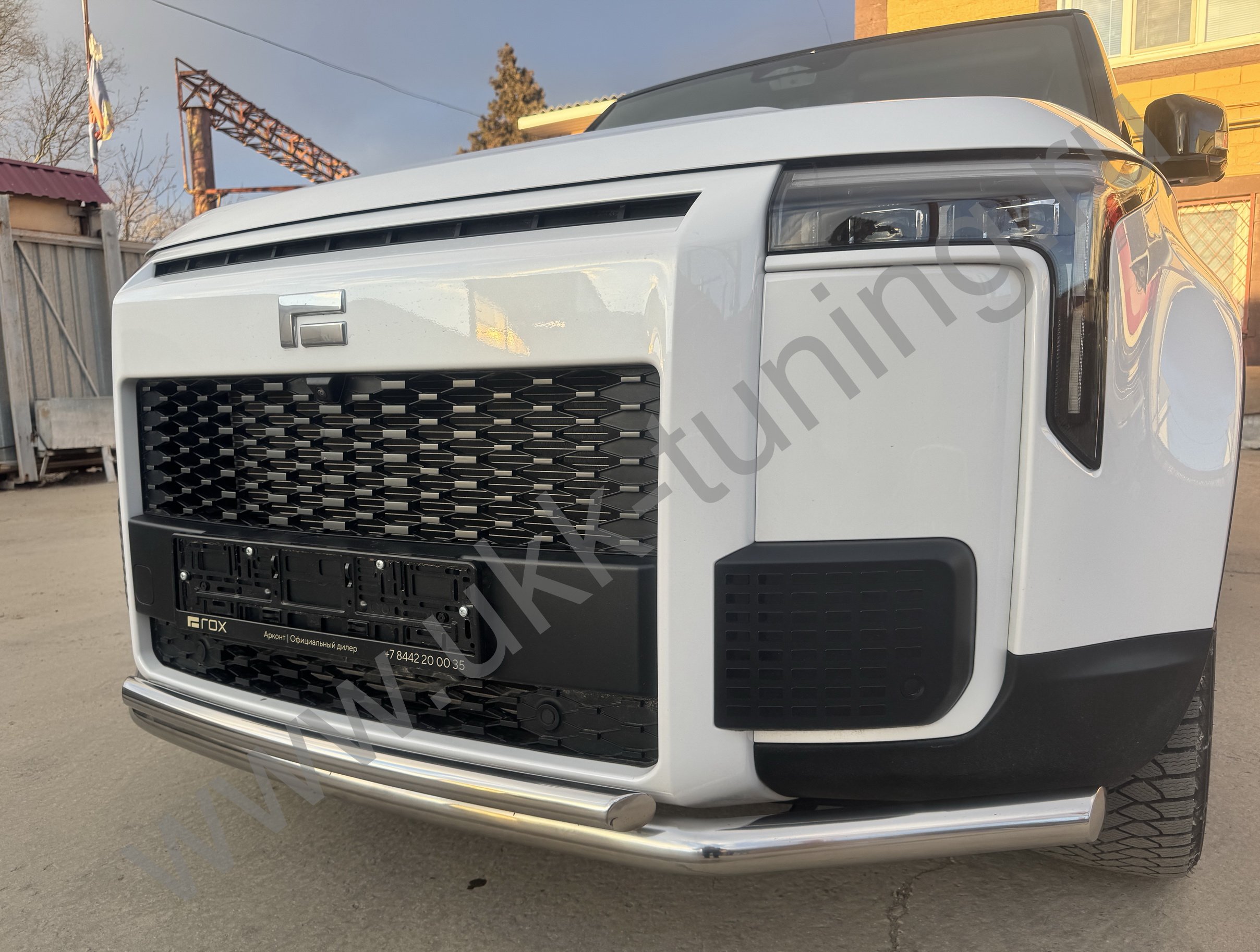 Защита переднего бампера двойная ROX 01