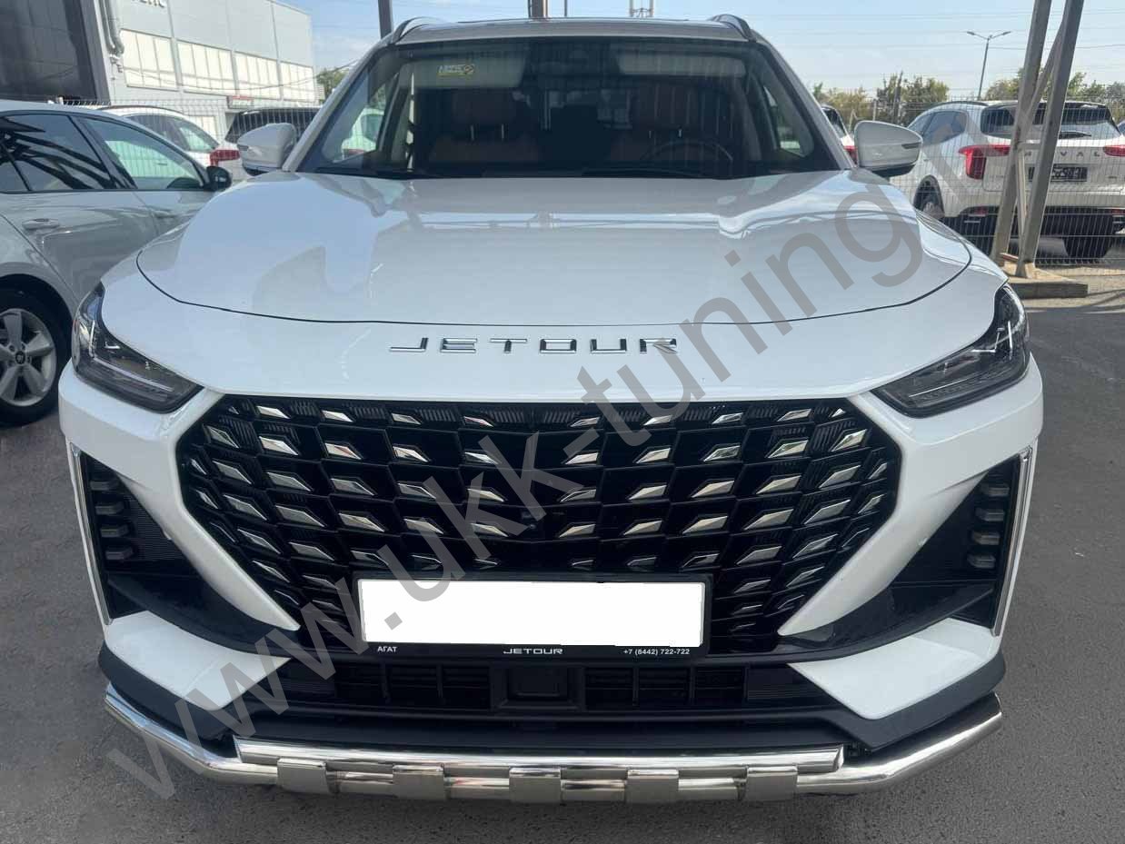 Защита переднего бампера двойная с перемычками Jetour X70 Plus с 2023