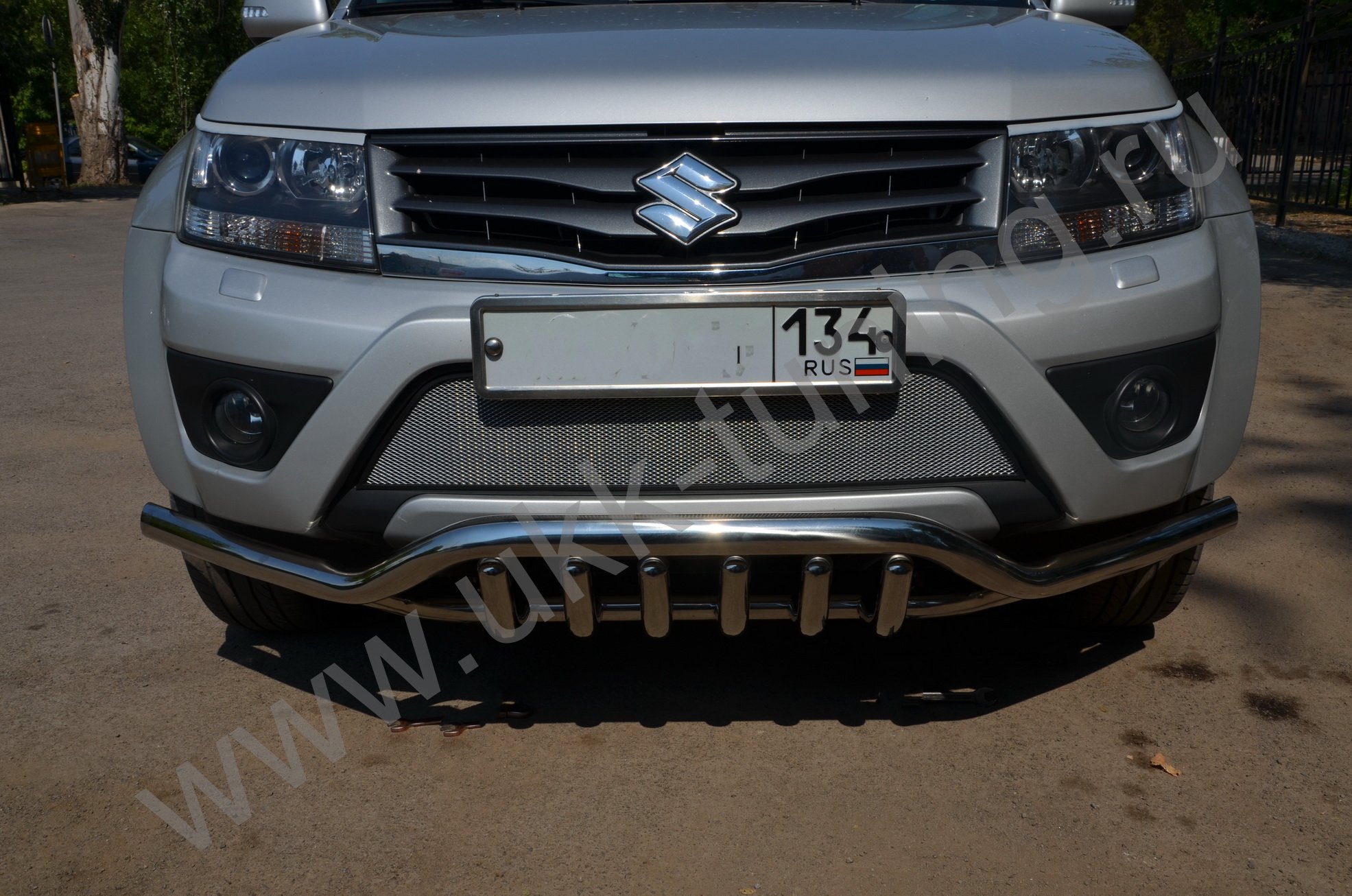 Защита переднего бампера волна+акула Suzuki Grand Vitara с 2013-2015