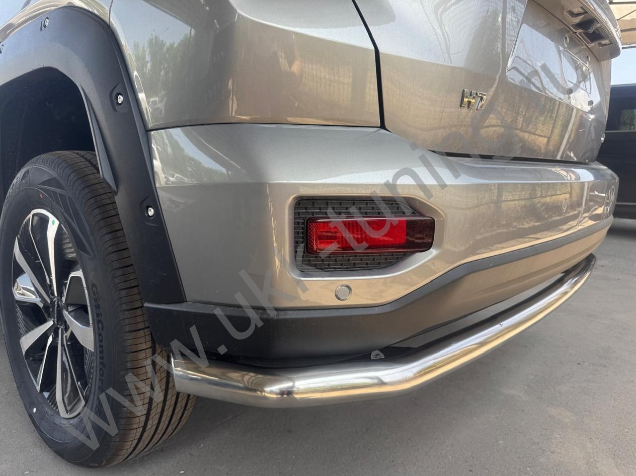 Защита заднего бампера угловая большая Haval H7 с 2025