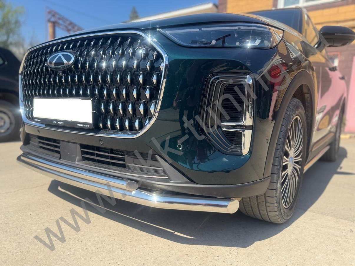 Защита переднего бампера двойная Chery Tiggo 9 с 2024